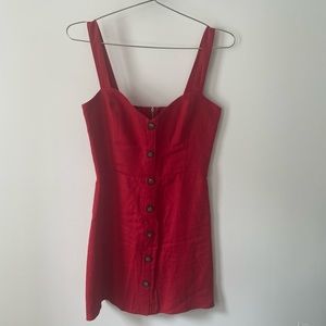 Reformation Red Linen Mini Dress Size 2